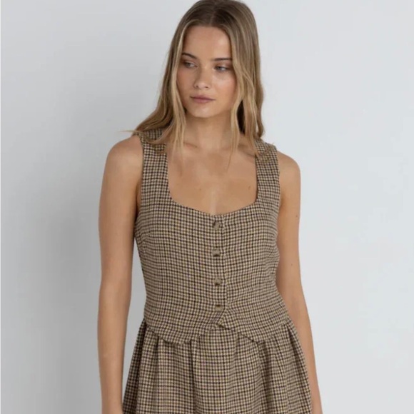 Rhythm Mollie Check Vest Mini Dress - Picture 2 of 4